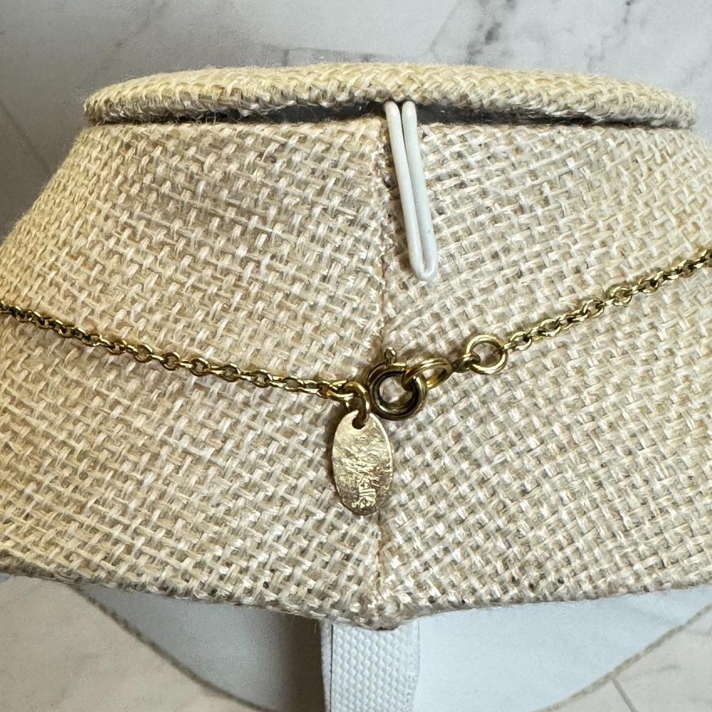 Nashelle Gold Filled Luck Necklace Wish Bone Gem Pendant Chain 24" Dainty EUC - Picture 5 of 8